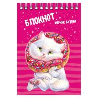 Блокнот А6, 80 л, Кот, клетка, гребень, арт. 64305