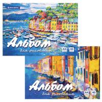Альбом для рисования А4 40 л., склейка, обложка картон, подложка, BRAUBERG, 207х297 мм,