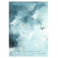 Ежедневник датированный 2026 А5, 145х205 мм Голубая абстаркция, 160 л., тв., арт. 71540
