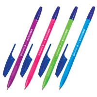 Самсон Ручка шариковая BRAUBERG "X-333" NEON SOLID, СИНЯЯ, корпус ассорти, узел 0,7 мм, линия письм