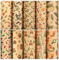 Бумага упаковочная новогодняя 70*100см, 10 дизайнов ассорти, ЗОЛОТАЯ СКАЗКА 592053