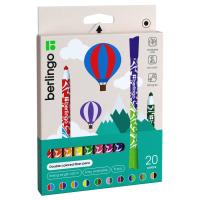 КанцРЦ Фломастеры двусторонние Berlingo "Воздушные шары", 20цв., 10шт., двуцвет, утолщ., картон, ев