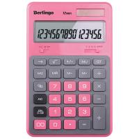 Калькулятор настольный Berlingo Hyper, 12 разр., двойное питание, 171*108*12, розовый