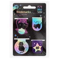 КанцРЦ Закладки магнитные для книг, 4шт., MESHU "Meow Space", голографическая фольга