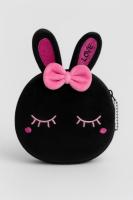 Кошелёк плюшевый "Dark cat", black (10*11 см)