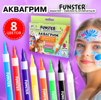 Аквагрим аквамаркеры для лица и тела 8 цветов, FUNSTER (Фанстер)