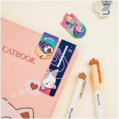 КанцРЦ Закладки магнитные для книг, 3шт., MESHU "Catbox"