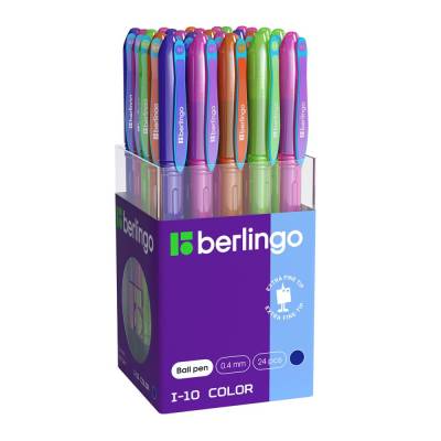 КанцРЦ Ручка шариковая Berlingo "I-10 Color" 0,4мм, синяя, корпус ассорти CBp_40015