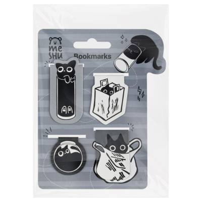 Закладки магнитные для книг, 4шт., MESHU "Meow Sy", соф-тач