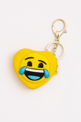 Брелок-кошелек силиконовый с карабином "Смайл-Смех до слёз" желтый 6*6 см