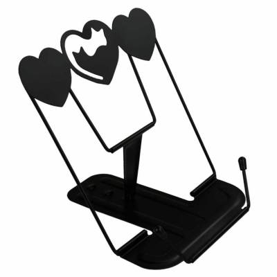 Подставка для книг из металла Коты и сердечки, черный, арт. 69618