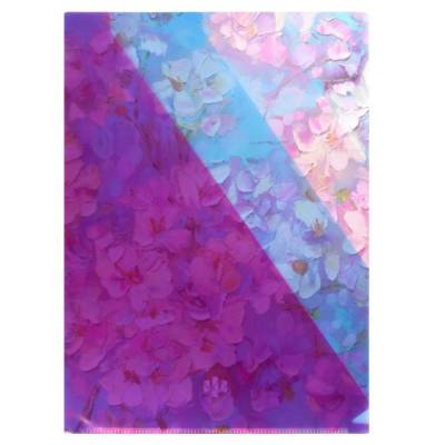 Папка-уголок для документов пластиковая А4 Цветы, арт.  65855