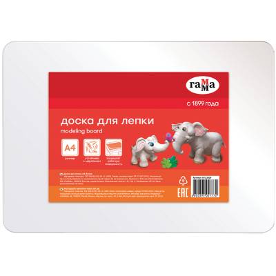 КанцРЦ Доска для лепки Гамма, А4, пластик, белый