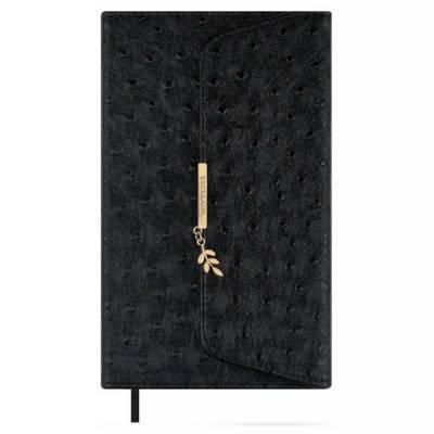 Ежедневник недатированный А5, Страус черный, 160 л., арт. 70668