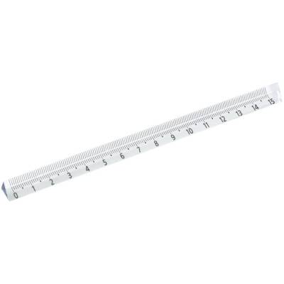 КанцРЦ Линейка 15см СТАММ, пластиковая, трехгранная, прозрачная, бесцветная, европодвес