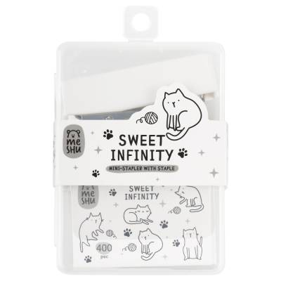 Набор MESHU "Sweet infinity": мини-степлер №24/6 до 20л., скобы №24/6, пластиковый бокс