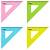 Треугольник 45°, 12см Стамм, прозрачный флуоресцентный, 4цв. ТК44