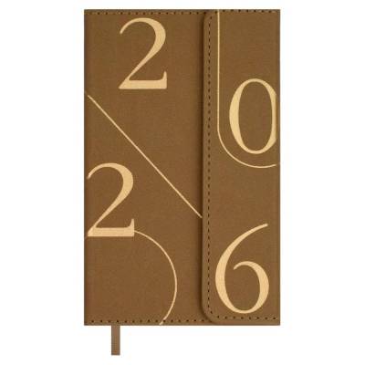 Еженедельник датированный 2026 95х155 мм, Кассандра бежевый, 64 л., арт. 70352