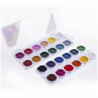 КанцРЦ Акварель Гамма "Пчелка NEW", медовая, 24 цвета, без кисти, пластик. упак., 212035