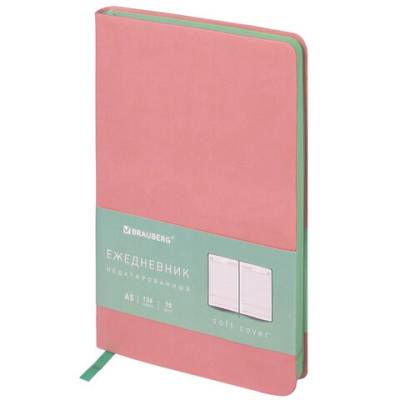 Самсон Ежедневник недатированный А5 138х213мм BRAUBERG под кожу, 136л, розовый, 113295
