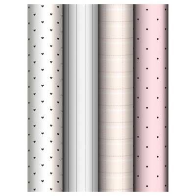 Упаковочная бумага глянц. 70*100см, MESHU "Сharm", 80г/м2, ассорти 4 дизайна