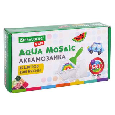 Самсон Аквамозаика 15 цветов, 1500 бусин, BRAUBERG KIDS, 664913