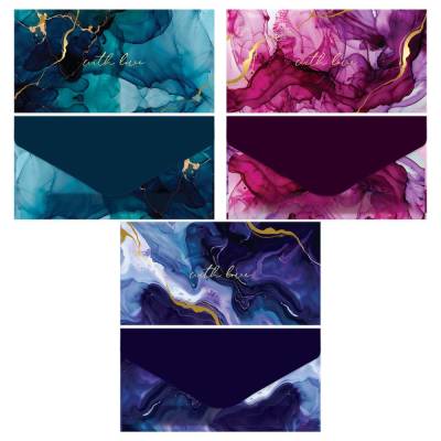 КанцРЦ Конверт для денег MESHU "Streaks" 85*164мм, матовая ламинация, фольга, 3 дизайна