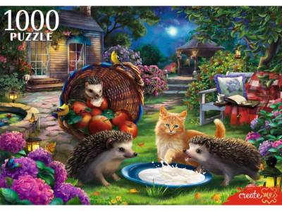 Купить ПАЗЛЫ 1000 элементов. ЕЖИ И КОТЕНОК (арт. Ф1000-6633) в БУКВАЕШКА