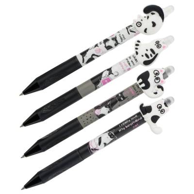 КанцРЦ Ручка гелевая стираемая автоматическая MESHU "Funny cats" синяя, 0,5мм, корпус ассорти, с то