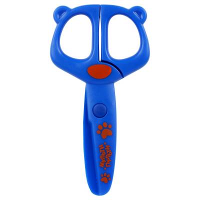 Ножницы детские пластиковые Мульти-Пульти "Приключения Енота" 12см, синий, трай-ми кард с ев