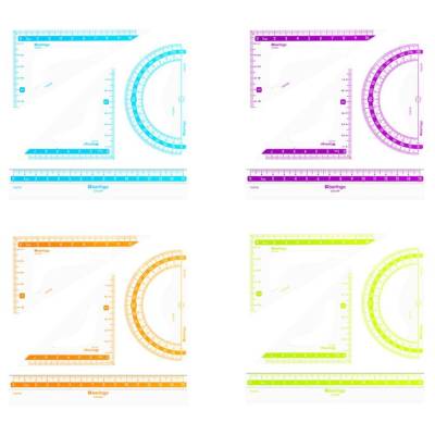 КанцРЦ Набор чертежный малый Berlingo "Color" (треуг. 2шт, линейка 15см, транспортир), прозрачный R