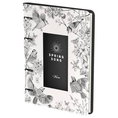 КанцРЦ Тетрадь на кольцах А5, 80л. ЛАЙТ, кожзам, Greenwich Line "Spring song", тон. блок