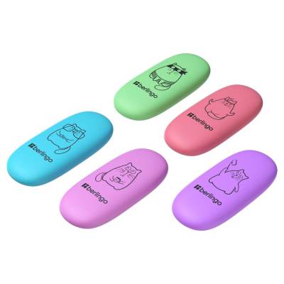 Ластик Berlingo "Lazy Cats", овальный, термопластичная резина, 49*23*9мм BLc_00680