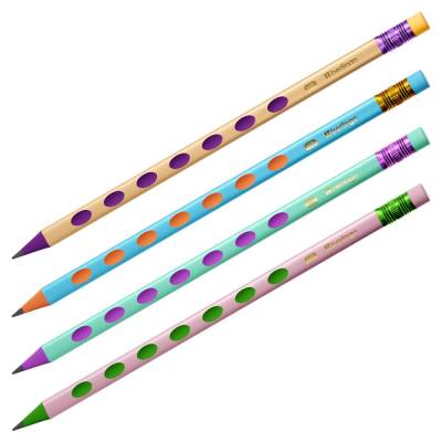 КанцРЦ Карандаш ч/г Berlingo "Metallic Ergo" HB, пластиковый, трехгранный, с выемками, заточен., с