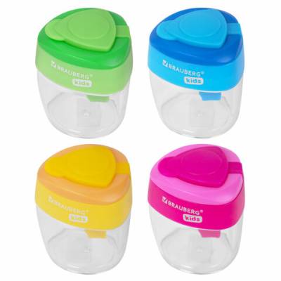 Самсон Точилка BRAUBERG KIDS, 2 отверстия, трехгранный корпус ассорти, 271945