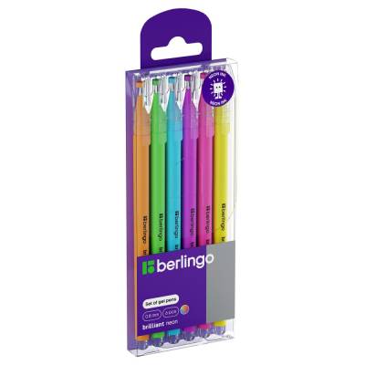 Набор гелевых ручек Berlingo "Brilliant Neon" 06шт., 06цв., 0,8 мм, корп.ассорти,CNg_30306