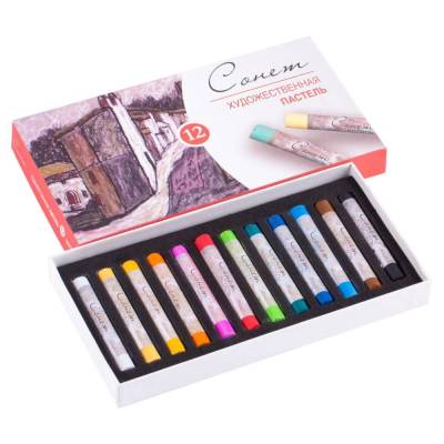 Пастель художественная Сонет, 12 цветов, картон. упак.