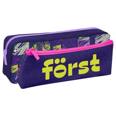 КанцРЦ Пенал мягкий 2 в 1, 1 отделение, 205*80*40 Forst "Impression", съемная косметичка на липучке