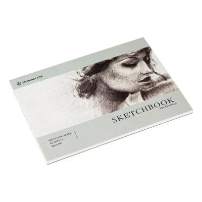 КанцРЦ Скетчбук для графики и эскизов 40л., А4 Greenwich Line "Graphics. Graceful girl", на склейке