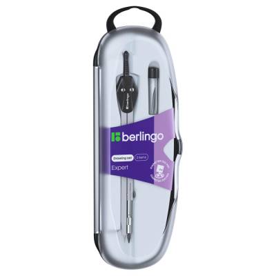 КанцРЦ Готовальня Berlingo "Expert", 2 предмета, циркуль 135мм, пластиковый футляр DS_20202
