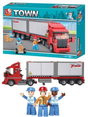 Купить РыжКот Конструктор пластиковый Sluban Город.Большой красный грузовик (345 деталей,3 фигур.) Арт. M в БУКВАЕШКА