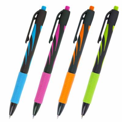 Самсон Ручка шариковая автоматическая BRAUBERG ULTRA-RT NEON, СИНЯЯ, 0,7 мм, линия 0,35 мм, 143932