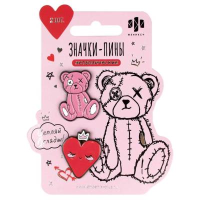 Значки-пины Розовый микс ( 2 шт. в наборе) арт. 71125 / 50