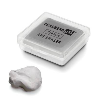 Самсон Ластик-клячка художественный серый в футляре 40x36x10мм, BRAUBERG ART "CLASSIC", 271154
