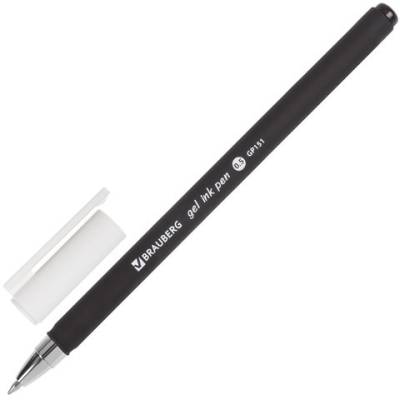 Самсон Ручка гелевая BRAUBERG "Matt Gel", ЧЕРНАЯ, корпус soft-touch, узел 0,5 мм, линия 0,35 мм, 14