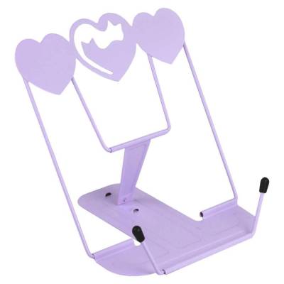 Подставка для книг из металла Коты и сердечки, лиловый, арт. 69361
