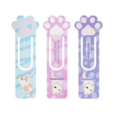 КанцРЦ Закладка для книг,  63*190мм, MESHU "Paw", ассорти