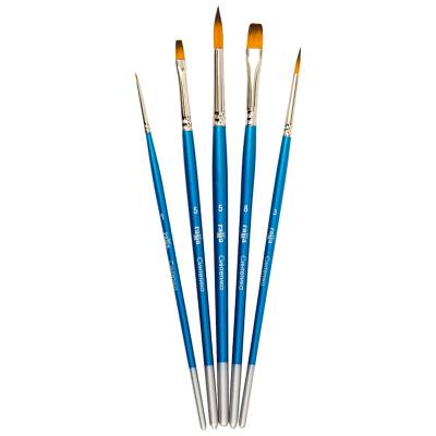 КанцРЦ Набор кистей Гамма, 5шт., синтетика, круглые №1, 3, 5 плоские №5,8, блистер