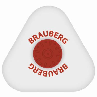 Самсон Ластик BRAUBERG "Energy", 45х45х10 мм, белый, треугольный, красный пластиковый держатель, 22