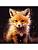 Холст с красками 30х30 см по номерам (20цв) "Малыши" Маленькая лисица (арт. Х-6334)